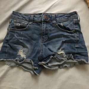 high waisted ripped shorts